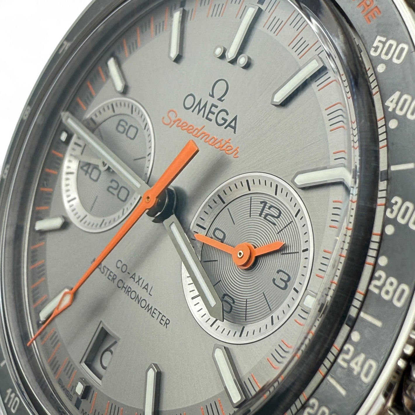 Omega Speedmaster Racing 44.25MM Grey Dial Leather Strap (329.32.44.51.06.001)