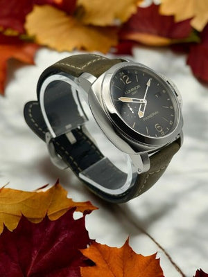 Panerai Luminor 1950 3 Days GMT 44MM Black Dial Leather Strap (PAM00531)