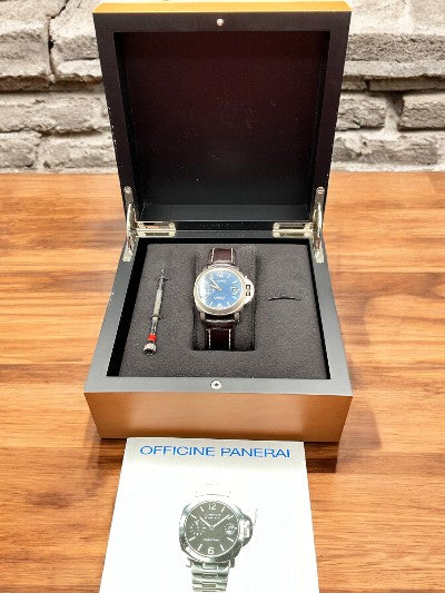 Panerai 40mm Luminor Marina Limited Edition Blue Dial Leather Strap (PAM00282)