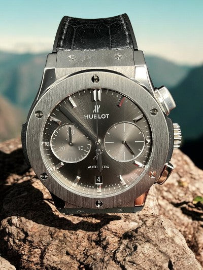 Hublot 45mm Classic Fusion Grey Dial Leather Strap (521.NX.7071.LR)