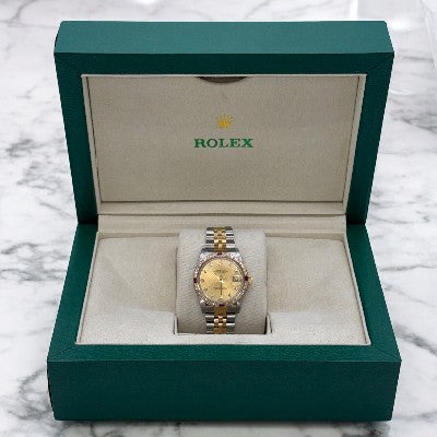 Rolex DateJust 31MM Champagne Diamond Dial and Bezel Jubilee Bracelet (68273) (N Serial Number)